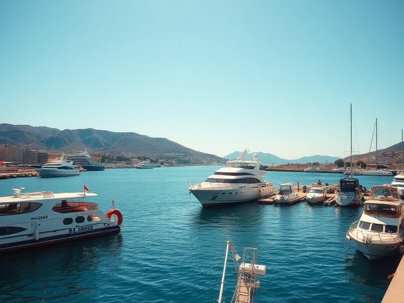 Rafina port marina with boats