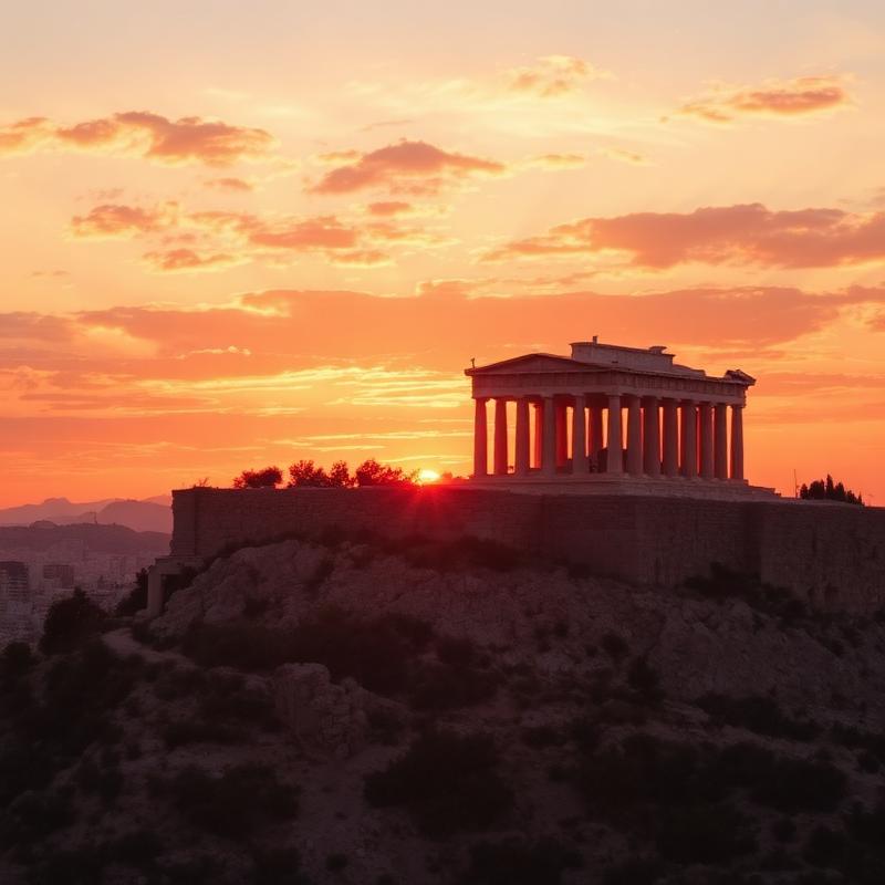 Acropolis of Athens at sunset