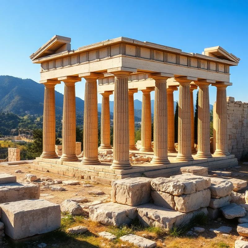 Doric columns of the Temple of Apollo at Ancient Corinth